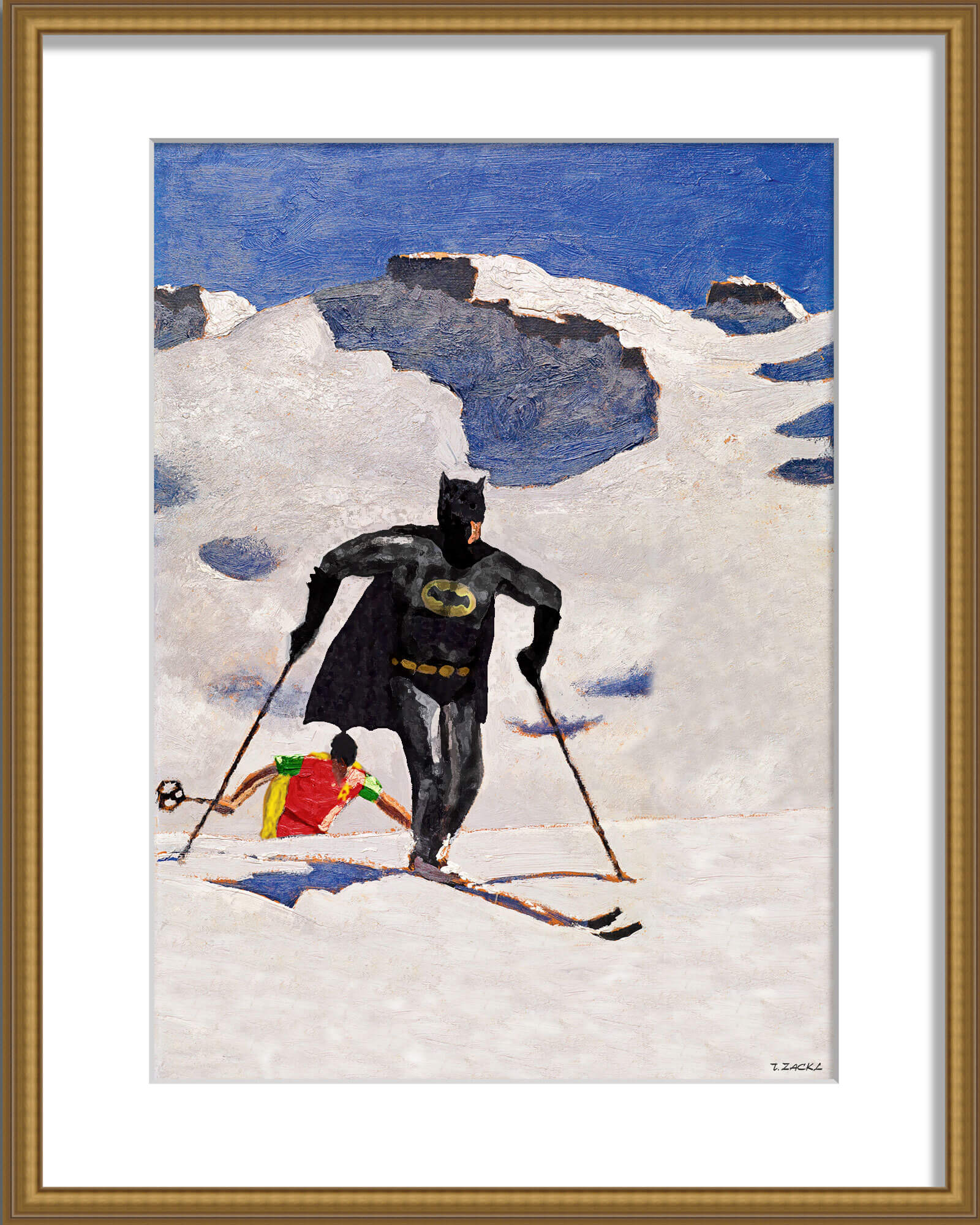 Batman und Robin beim Wintersport Hamster