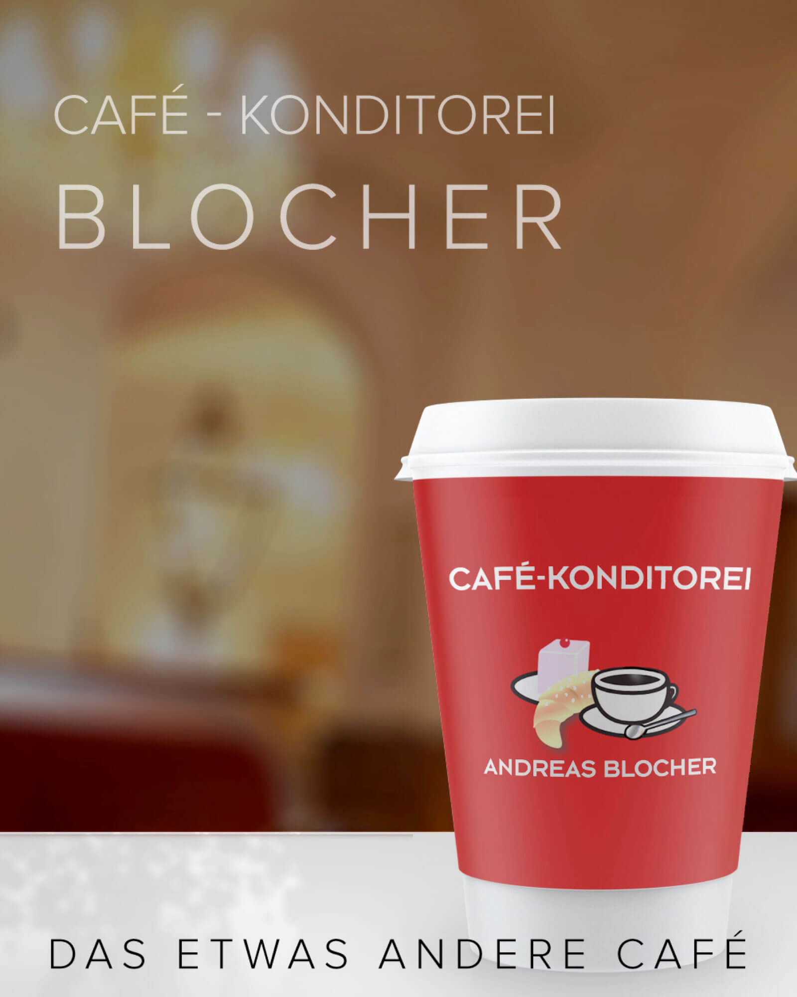 Café Konditorei Blocher, Wien: CI, Logo, Werbegrafik