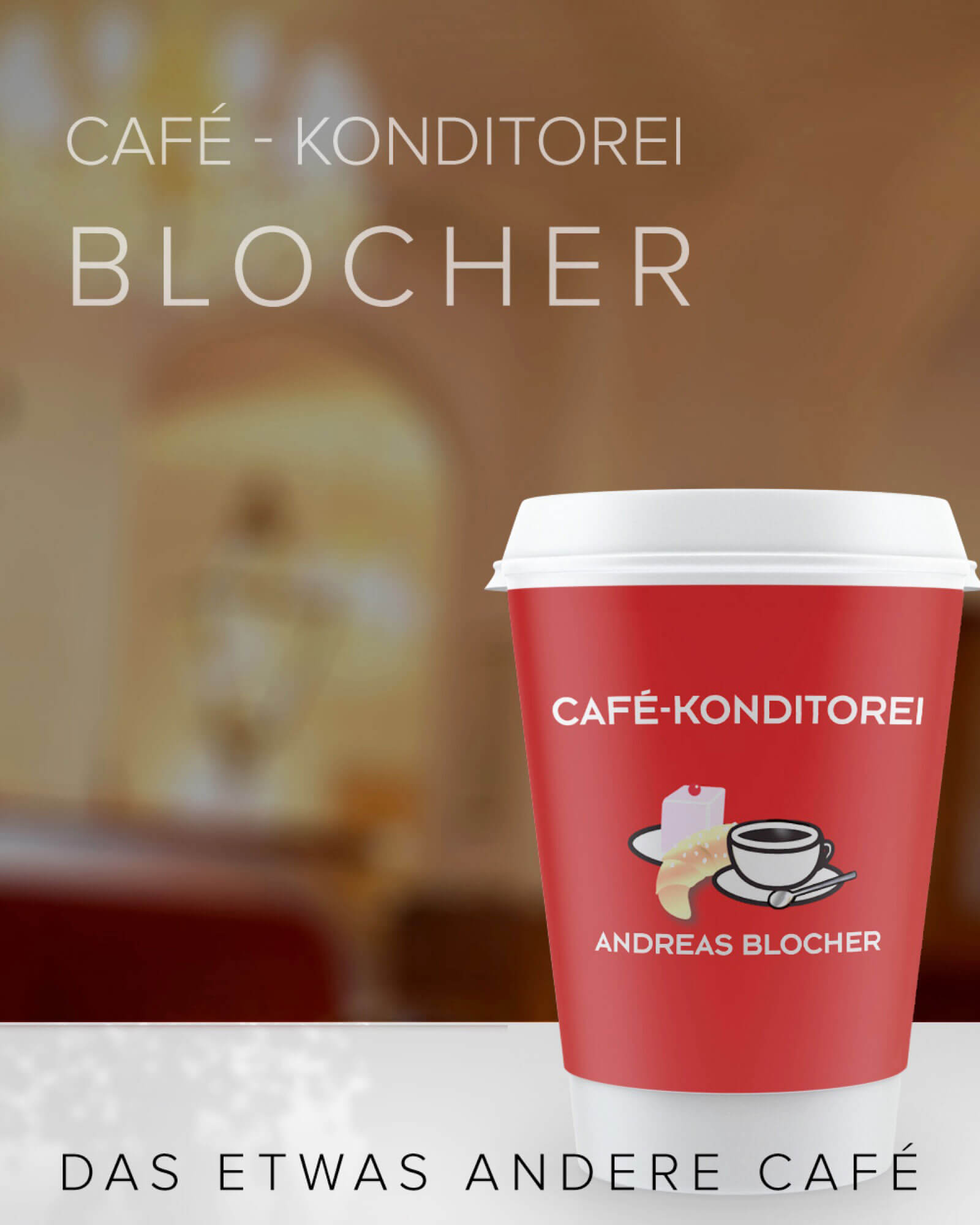 Café Blocher Café Konditorei Blocher, Wien: CI, Logo, Werbegrafik