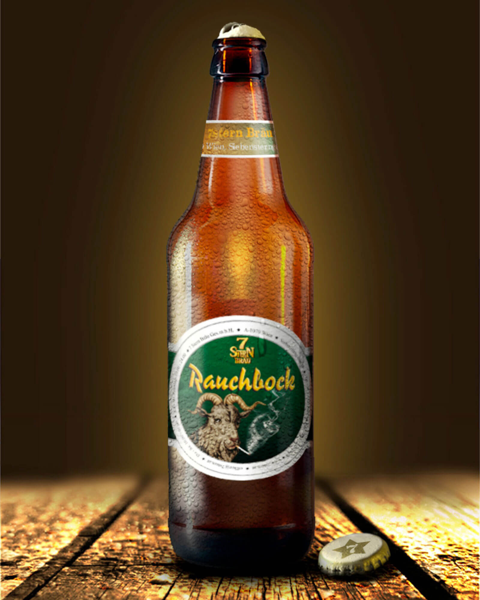 Etikett: Rauchbock Siebensternbräu, Wien 7: CI, Etiketten