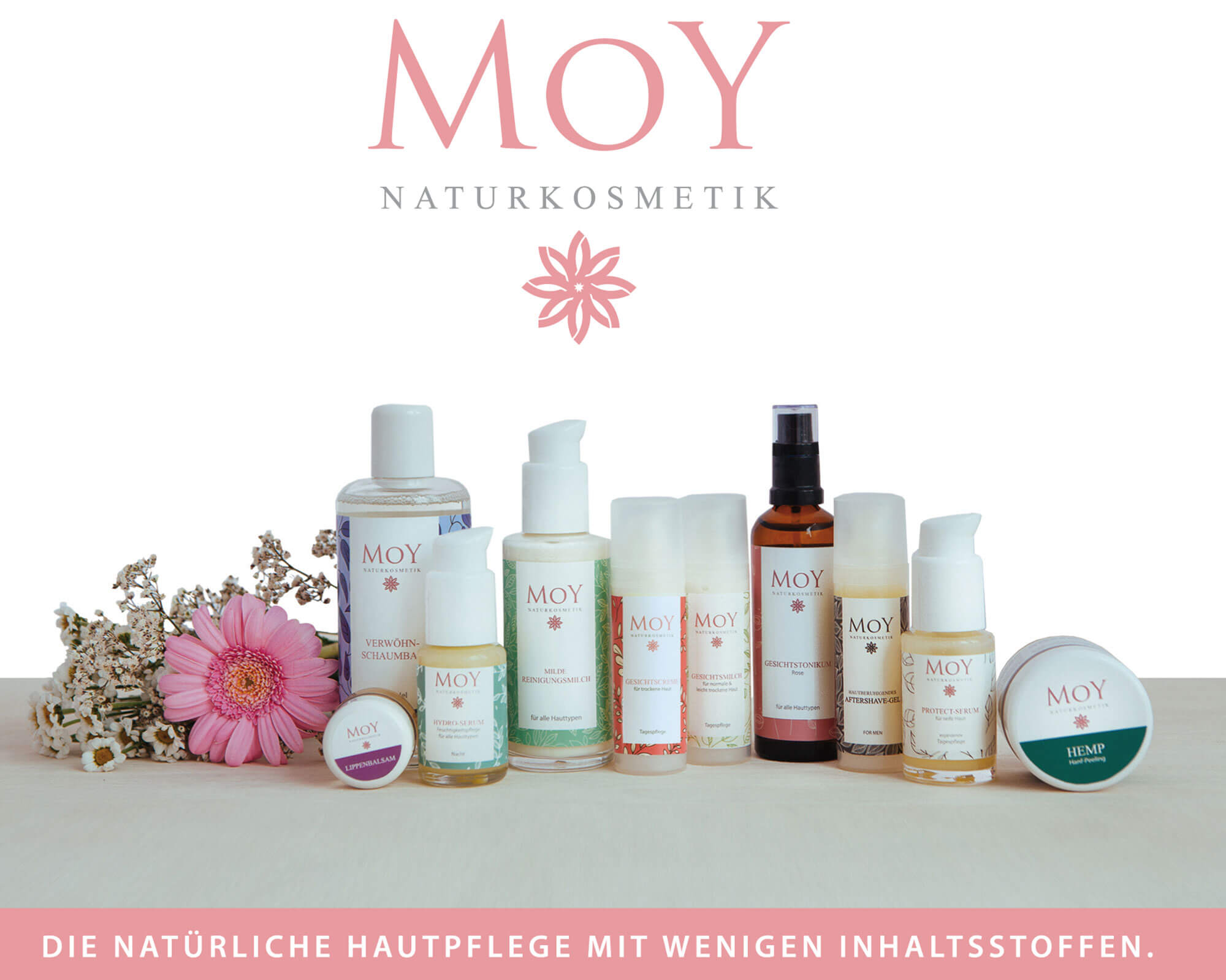 Moy Naturkosmetik: Logo und Etiketten