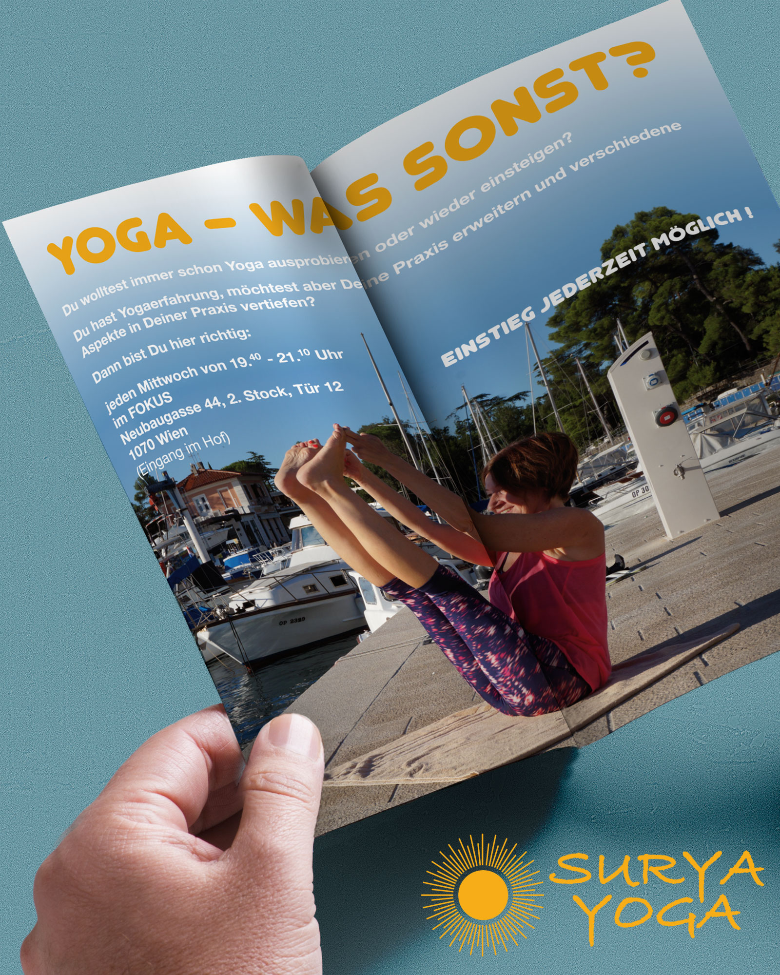Surya-Yoga: Logo, Folder